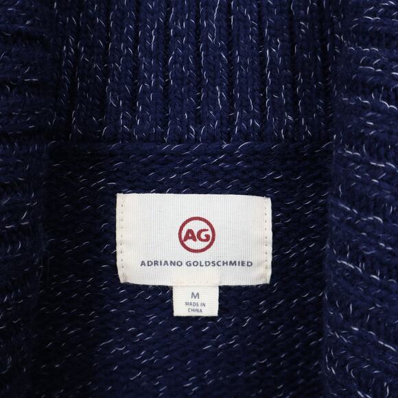 Adriano Goldschmied Mens Shawl Collar Navy Blue Sweater Size Medium NWOT - Picture 5 of 8